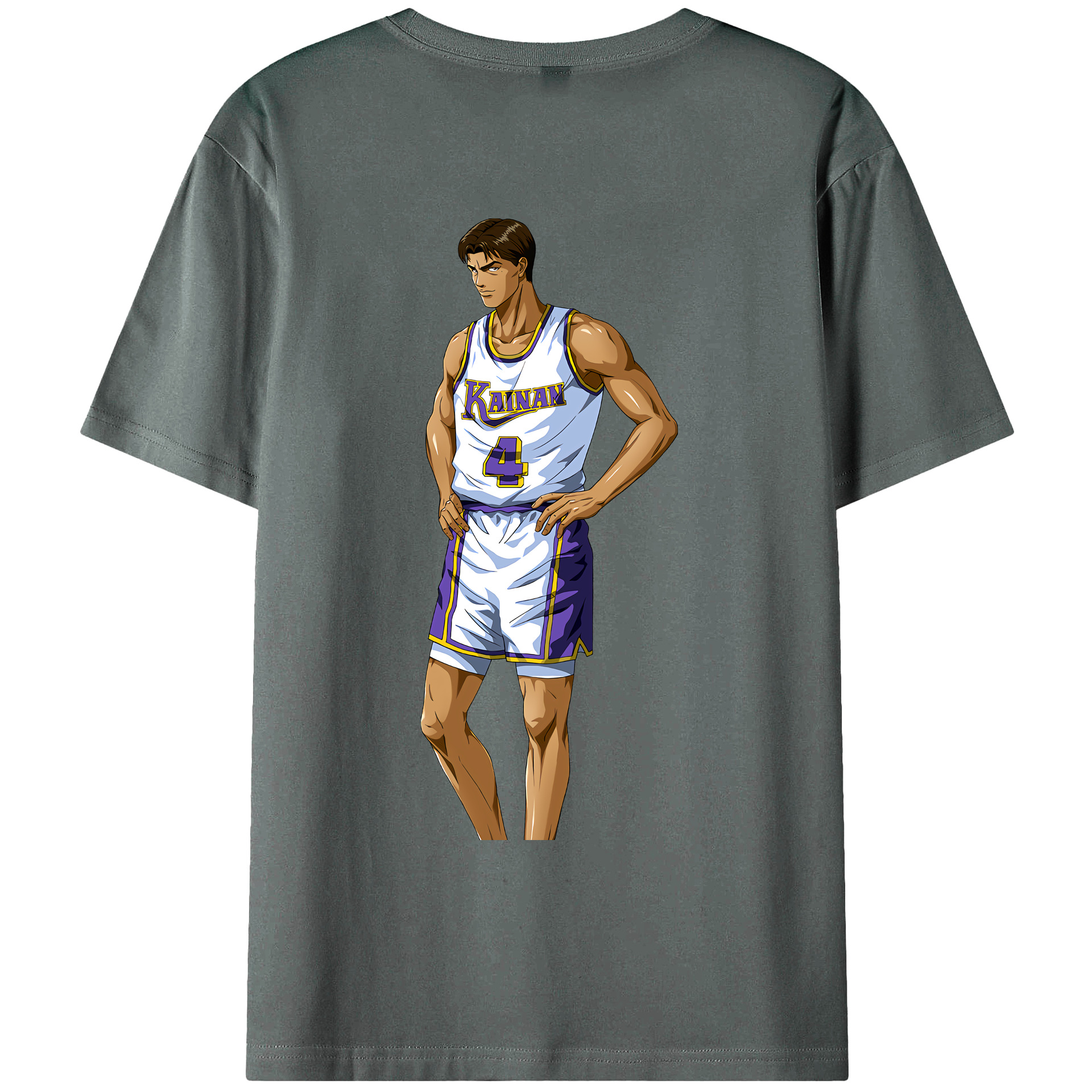 （画像用） SLAM DUNK／スラムダンク 綿100％ メンズ半袖Tシャツ（バックプリント） 通気性